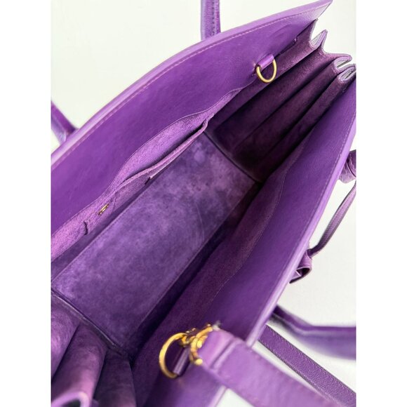 Saint Laurent Sac De Jour Purple Leather Shoulder Bag - Picture 10 of 14